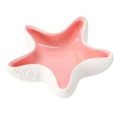 Onythral Ceramic Starfish Jewelry Dish, 5.5 inch Ring Tray for Accessories (Pink)