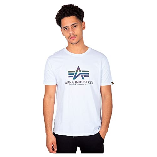 T-Shirt for Men Alpha Industries Basic T Rainbow Ref en coton noir confortable