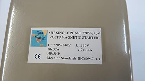 Magnetic Electric Motor Starter Control 5 Hp Single Phase 220/240v 22-34a with On/off Switch