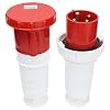 380-415V 63A Electrical Cord Connector, IP67 Waterproof 4 Pin Power Plug Socket Kit for 3P+E Wiring Projects, Industrial Connector
