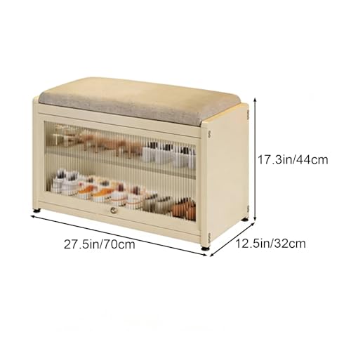 Meuble de rangement à chaussures naturel à 2 niveaux pour optimiser les petits espaces