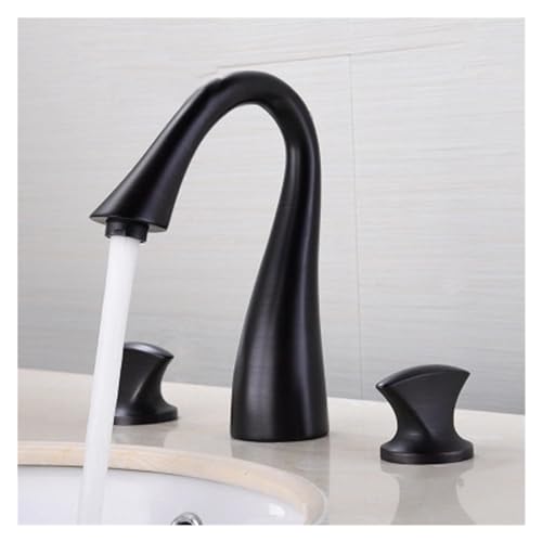 Robinet de lavabo doré en laiton chic pour salle de bain 3 trous