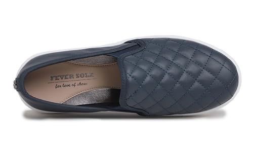 Image of FEVERSOLE Women's Casual Slip On Sneaker Comfort Quilted Loafer Flats