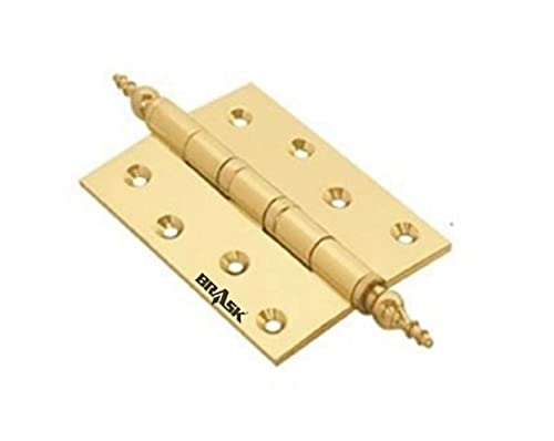 BRASK Brass Temple Bearing Hinges 4" x 3" x 3 mm (Pack of 3) (Golden Satin Finish) (B09N2NXKSV) Amazon Price History, Amazon Price Tracker