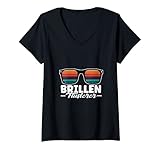 Damen Optiker Augenoptiker Sehhilfe Beruf Brille Sehtest T-Shirt mit V-Ausschnitt