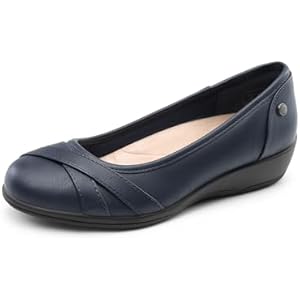 DREAM PAIRS Women's Ballet Flats Business Office Work Dress Shoes Comfortable Dressy Flats for Women 7 Navy