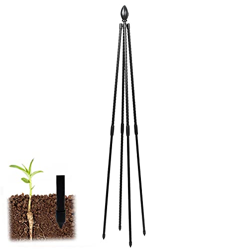 RADAAB Noir Tuteur Jardin Pyramide,90 à 180cm Colonne autoportante pour rosiers，Support pour Plantes grimpantes，Treillis pour d'Extérieur,Tuteur pour Fleurs, Plantes (Size : 71/180cm H)