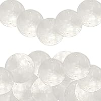 Muschel Perlmutt Scheiben, Runde Perlmutt mit Zwei Löchern, Windspiel Anhänger Retro, Girlande Muschelvorhang, für DIY Basteleien, Heimdekoration, Maritime Deko Muscheln(Weiß) (60)