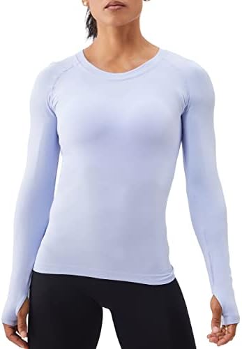 ANNVA U.S.A. Long Sleeve Workout Shirts for Women Swiftly Tech,Athletic Yoga Tops Gym Workout Tops Soft & Stretchy Slim Fit(Blue,S)