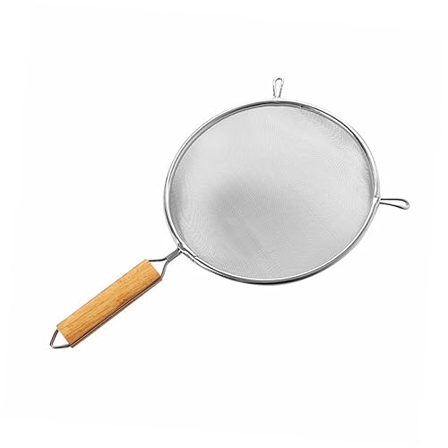 SOLUSTRE 1pc Stainless Steel Round Sieve Strainer Fine Mesh Baking Tool for Home Restaurant Handle for Sifting Flour Tea and More