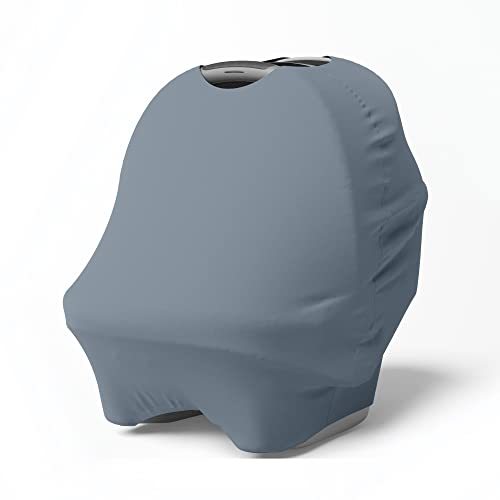 MOZAH Baby Multi-Use Cover: 9-in-1 Car Seat Covers for Infant Car Seats, Nursing Cover for Breastfeeding, Shopping Cart Cover, High Chair Cover & More (Blue Mirage) - Thumbnail 3