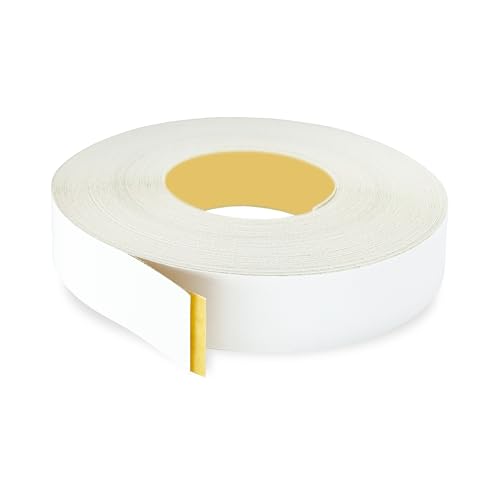 Image of White PVC 2 inch x 50 ft Edge Banding Tape Peel Stick Adhesive Edging Veneer Trim Flexible Vinyl Strip Molding Wood Cabinet Laminate Shelf Furniture Countertop Formica Plywood Board Repair