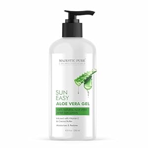 Majestic Pure Sun Easy Lotion with Vitamin E & Cocoa Butter | Nourishing & Moisturizing | Quick Absorbing, Lightweight & Non Greasy | For All Skin Types | For Women & Men | 8.5 Fl Oz