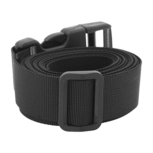 Image of Mandala Crafts 4 PCs Black Adjustable Bag Buckle Straps Belt with 1.5 Inch Quick Side Release Clips 65 Inch Nylon Webbing - Utility, Packing, Suitcases, Sleeping Bags, Backpacks, Luggage Straps