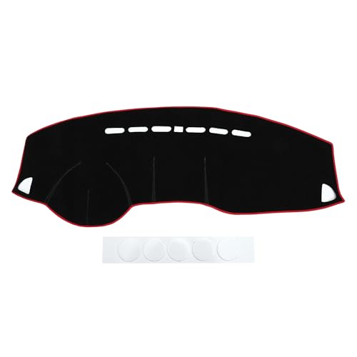 Motoforti Dash Cover, Non-Slip Dashboard Carpet Mat for Mitsubishi Outlander Sport 2011-2024, Polyester, Black Red