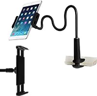 GVEFIVME Univerzális Tablet Tartó - 360° Hajlítható Karos Állvány Csipesszel, 4.7-10.5" Készülékekhez, iPad Pro, iPhone Xs Kompatibilis, Fek 1