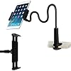 Gooseneck Tablet Holder Universal Tablet Stand 360 Degree Flexible Arm Bracket Clamp Mount Bed for 4.7-10.5 Inch Black