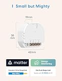Meross MSS815 - matowy przełącznik Wi-Fi, podtynkowy, 2 sztuki, neutralny wymagany, sterowanie światłem, zużycie energii i programator czasowy, kompatybilny z HomeKit, Alexa, Google Home i Home