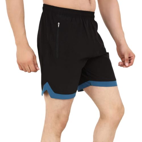 Image of Sports Shorts for Men, Athletic Running & Gym Shorts with Zip Pocket, Regular Fit Training Shorts