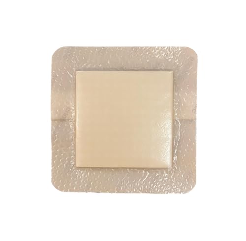 Silicone Foam Adhesive Dressing - Sterile, 10x10cm, Box of 5, Highly Absorbent & Waterproof