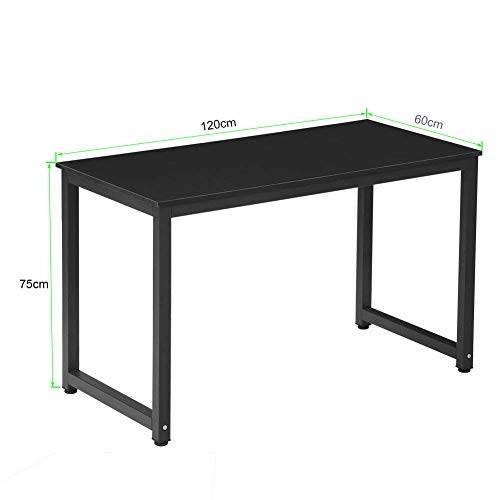 Millhouse Computer Desk Workstation for Home Office, PC Laptop Table, Dining or Gaming Table (Blk-Black)