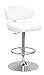 ACME Deka White Faux Leather Stool with Swivel and Adjustable Height