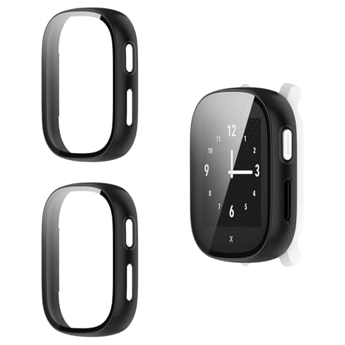Yenwen Hülle kompatibel mit Xplora X6 Play Schutzhülle, 2 Stück Hard Hülle mit Bildschirmschutz für Panzerglas, Anti Kratz PC Schutzhülle, Ultra Slim HD Clear Cover -Schwarz