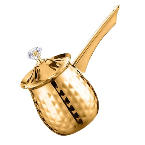 BEBEMOKO Cafetera Turca Cezve De Acero Inoxidable, Capacidad 600 Ml, Color Dorado, Boquilla De Vertido Fácil, Adecuado Para Espresso y Café Árabe, Para Uso Cocina Doméstica y Oficina, 1 Unidad
