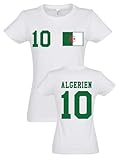Damen T-Shirt Algerien Trikot WM 2026 mit eigenem Namen + Nummer - Weiß L
