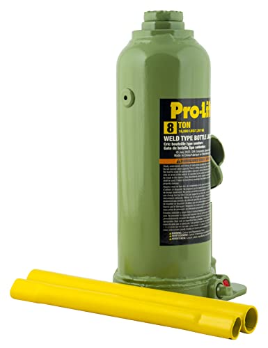 Image of Pro-Lift Welded Bottle Jack 8 Ton - (16,000 Lbs) Capacity Hydraulic Lifting with Side Pump Two-Piece Handle