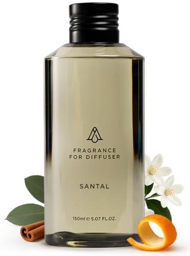 AromaPlan Hotel Scents Santal 5.07 Fl Oz (150ml) Home Luxury Aroma & Hotel Fragrance Diffuser Oil- Hotel Diffuser Oil for Aromatherapy- USA Made Bigger Bottle Bolder Aroma & Longer Lasting