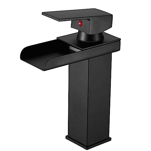 Grifo del fregadero de la cocina de cascada negro para eliminar salpicaduras en baño