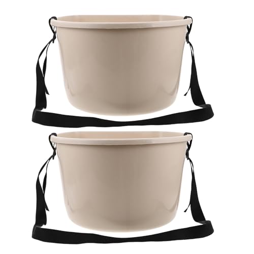 TOBBOMEY 2 secchi per la raccolta delle bacche con tracolla pesante, piccolo cesto da giardiniere per la raccolta delle verdure con tracolla, contenitore per la dei prodotti