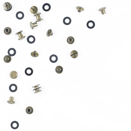 MABAHON 80 Sets Chicago Vis Post M5x6mm Rivet en Métal Réparation de Remplacement Bagages, Portefeuille, Sac à Dos, Ceinture, Laisse de Chien, Livres, Albums Photo (Bronze) – vue 4