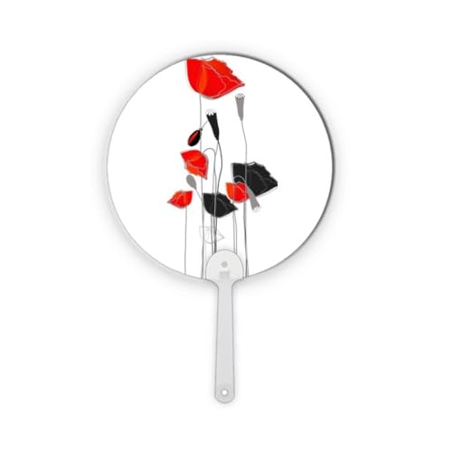 Éventail de fleurs rouges en plastique rond comme objet ornemental