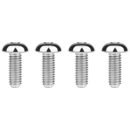 Image of Titanium Bolt M4x6 8 10 12 15 20mm Hex Head Screws for Bicycle Pack of 4 (Silver, M4x10mm)