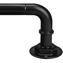 Byondeth Curtain Rods for Windows 16 to 88 Inches Adjustable Blackout Wrap Around 1 Inch Diameter Curtain Rod, Black