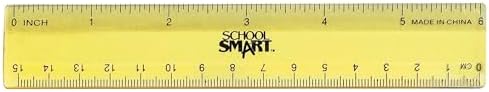 School Smart 1473613 Lightweight Strong Plastic Ruler 6 Inches, Pack of 6,High Gloss