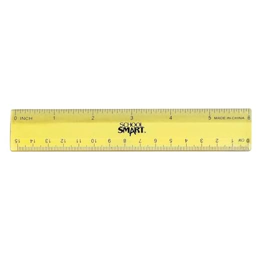School Smart 1473613 Lightweight Strong Plastic Ruler 6 Inches, Pack of 6,High Gloss
