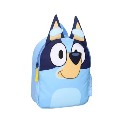 mybagstory Kinderrucksack Bluey blau – Kinder – Schule – Grundschule – Kindergarten – Schulranzen für Jungen – Größe 32 cm – verstellbare Träger – Geschenkidee, Bluey - Blau, Enfant