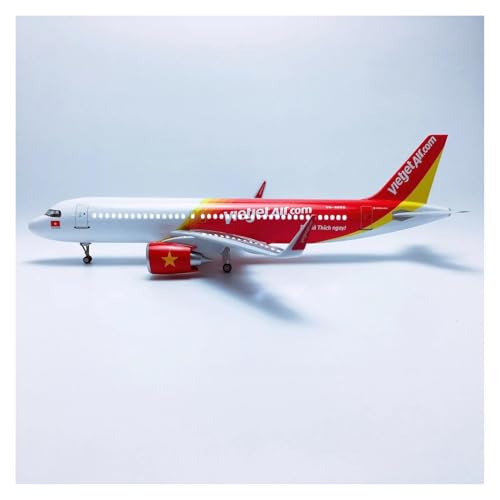 Modelo de avión A320 Vietjet a escala 1:80 de resina coleccionable con ruedas 5