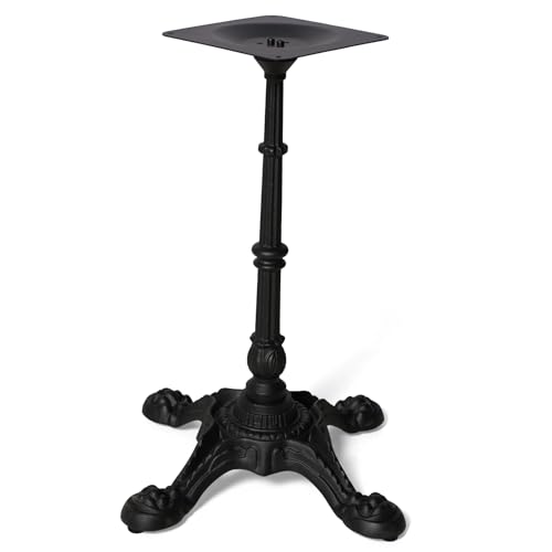 Ornate Quadruple Clawfoot Cast Iron Pedestal Table Base Semi-Gloss Black Powder Coated Heavy Duty Metal Furniture Leg Stand 27.95 H Elegant Decorative Design with Pre-Drilled Mounting Plate