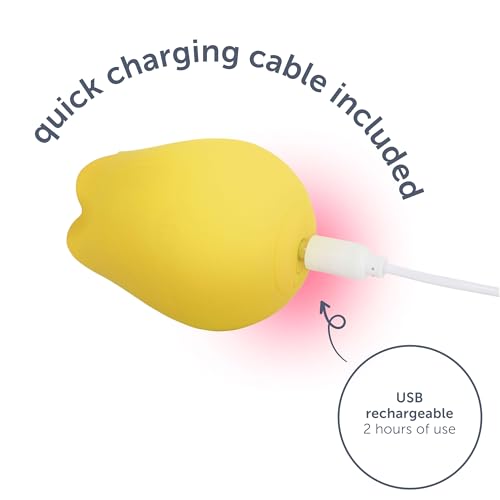 Image of plusOne Rose Toy Vibrator for Women, Nipple and Clitoral Stimulator, Yellow | Made of Body-Safe Silicone, Waterproof, USB Rechargeable and 10 Pulsing Settings