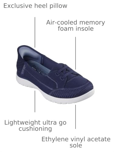 Skechers Skechers Women's Slip-ins: On-The-Go Flex - Top Notch Loafer Flat, Navy/Gray, 7
