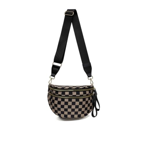 Emmafy GoFree -The RoomiestCrossbody for Women, Roomy Checkered Nylon Purse, Travel Hobo & Bum Bag