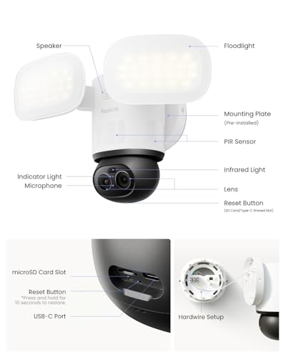 REOLINK TrackFlex Floodlight WiFi, 4K 360° PTZ Dual-Lens Floodlight Camera - image 9
