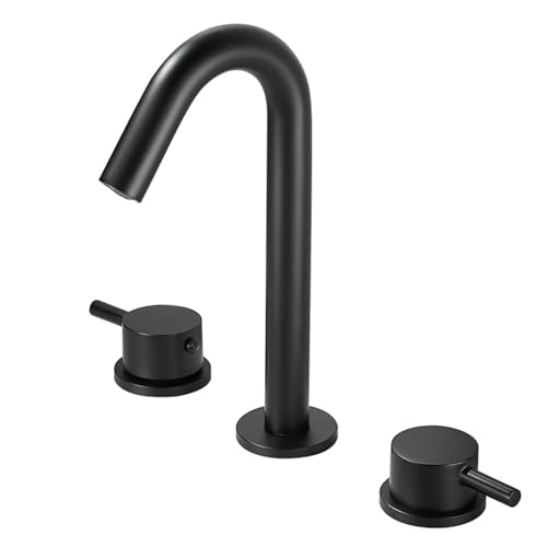 Robinetterie à 3 trous en laiton massif argenté de qualité supérieure pour lavabo chic