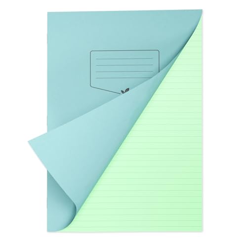 Silvine A4 Green Paper Dyslexia Exercise Book | 48 Lined Pages, 80gsm Tinted Paper for SEN Supportive Learning & Memory Aid