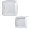 Amazon.com: Mozaik Premium Plastic White Modern Square Plate Set, 40 pieces