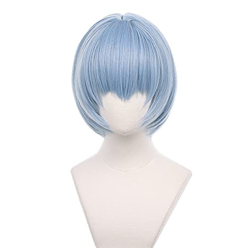 XiongXiongLe Halloween Cosplay Wig Anime Short Sky Blue Hair Wigs for Women Adult Cos Anime Party Halloween Christmas